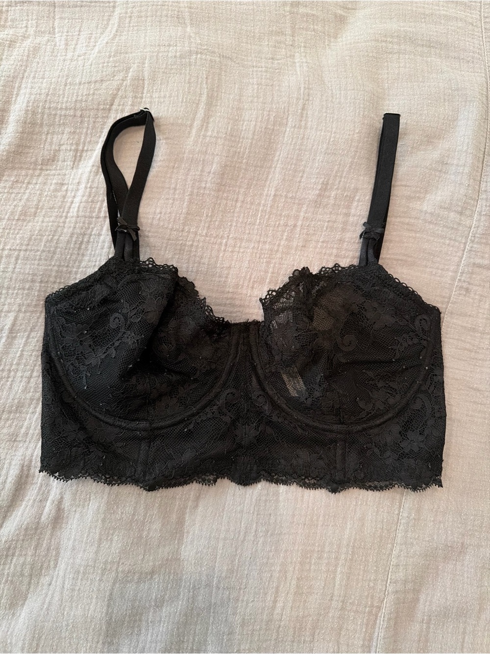 Victoria's Secret Black Lace Longline Bra